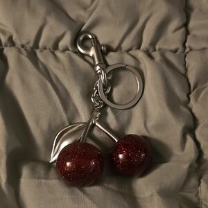 Cherry Bag Charm with Silver Accents